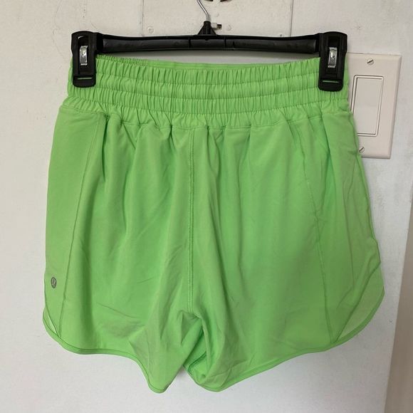 scream green light lululemon shorts